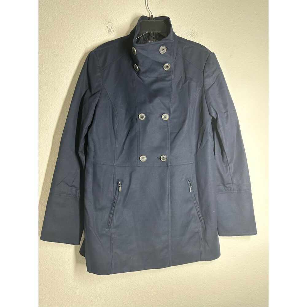 Esprit Women’s Navy Blue Cotton Blend Trench Coat Size 10